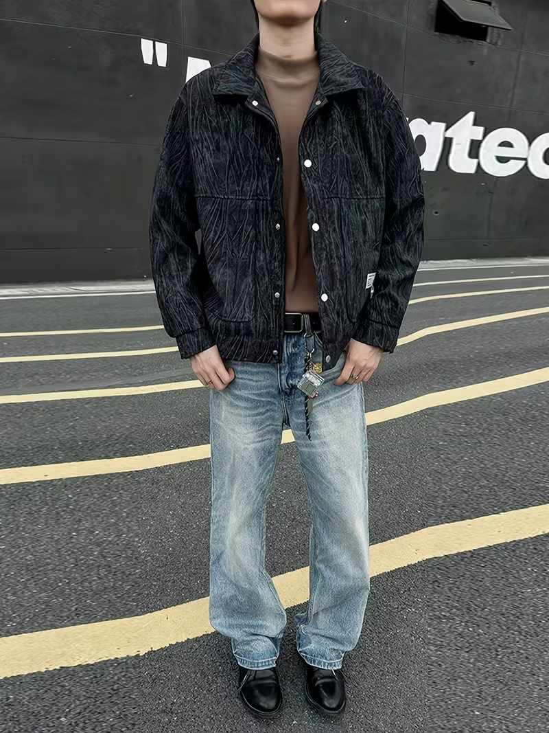 Men’s Snap-Front Collared Jacket