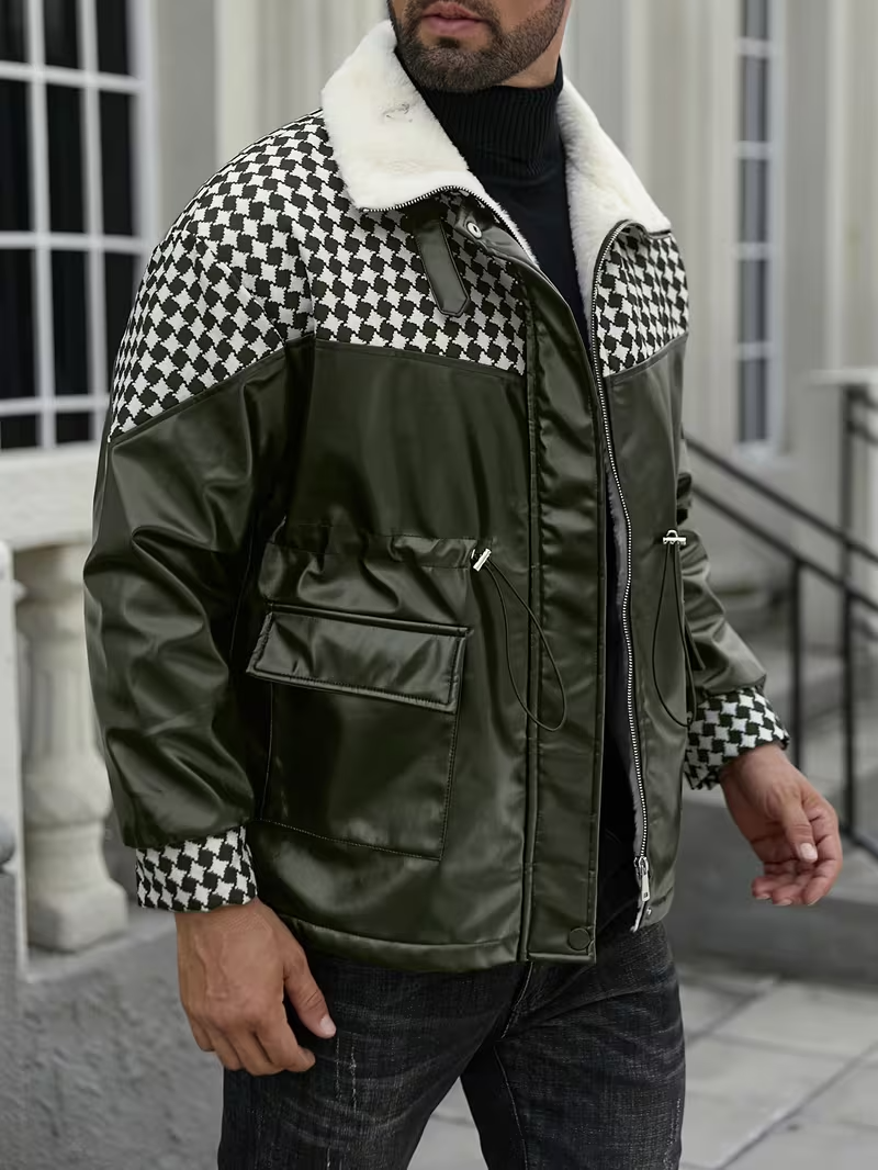Men's Zip-Up Jacket with Collar