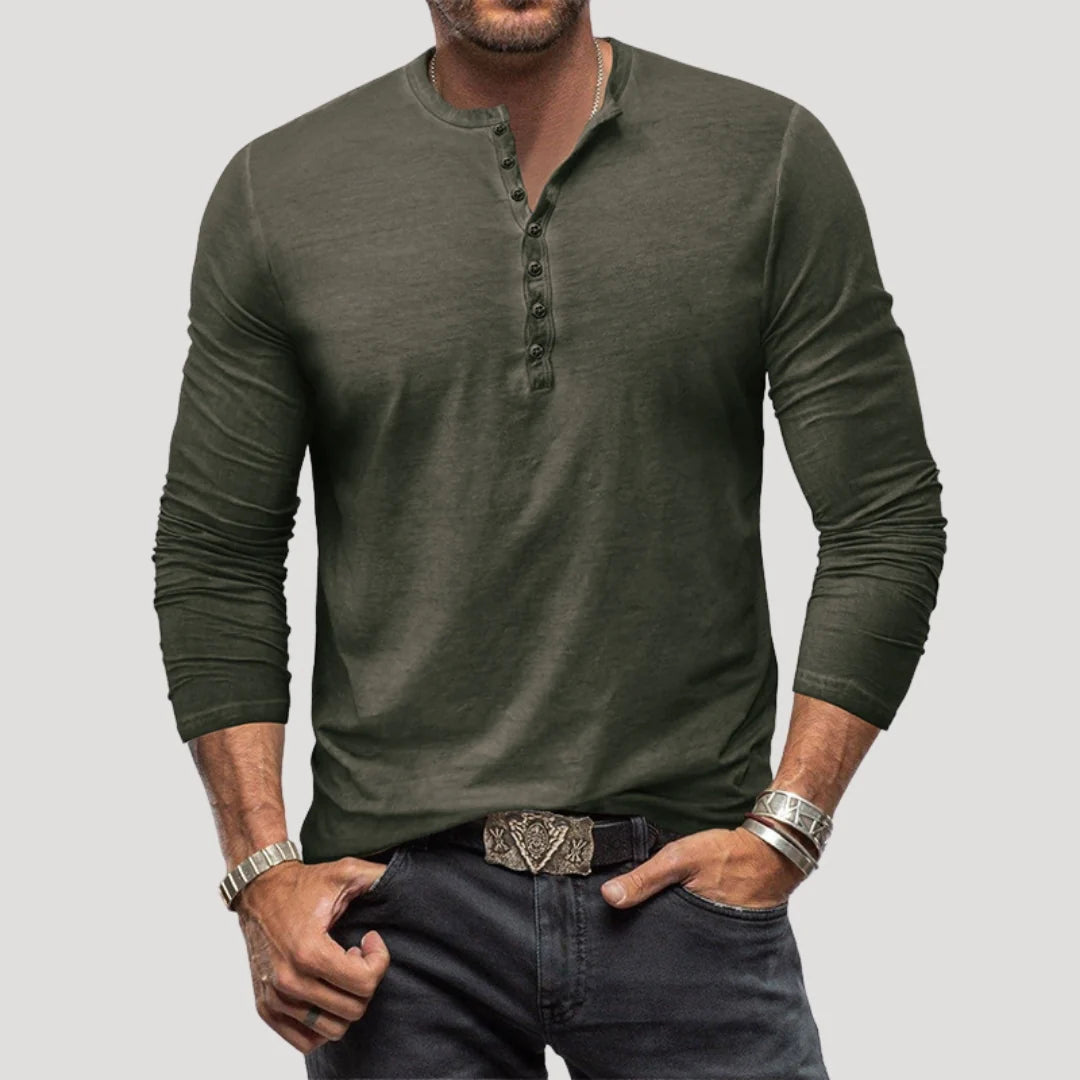 Men’s Long Sleeve Henley Shirt