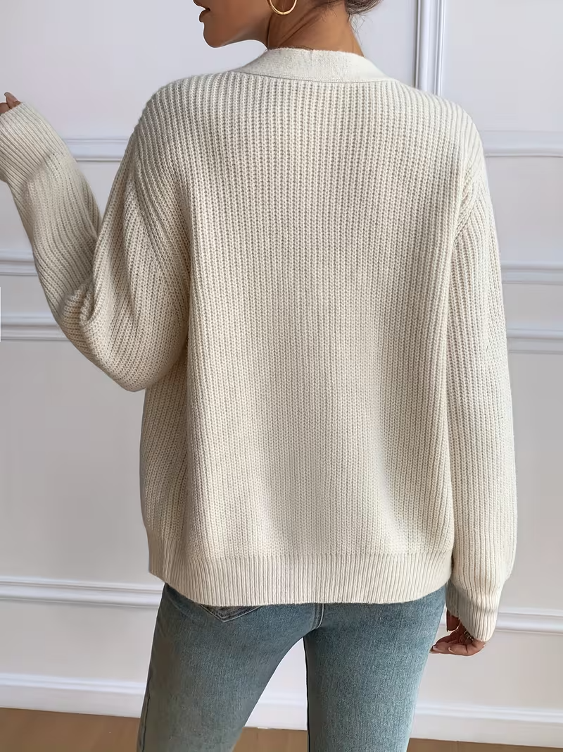 Women's Ribbed V-Neck Cardigan