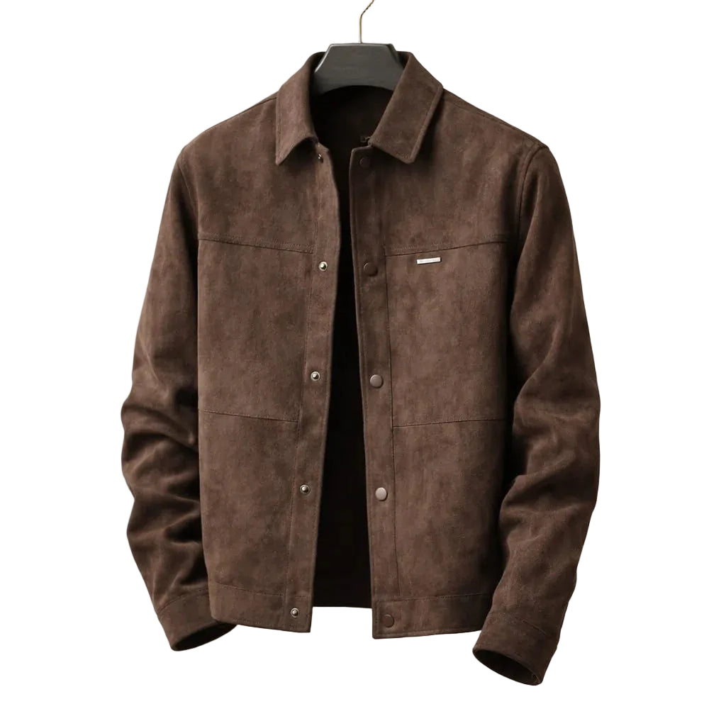 Men’s Button-Front Casual Jacket with Classic Collar
