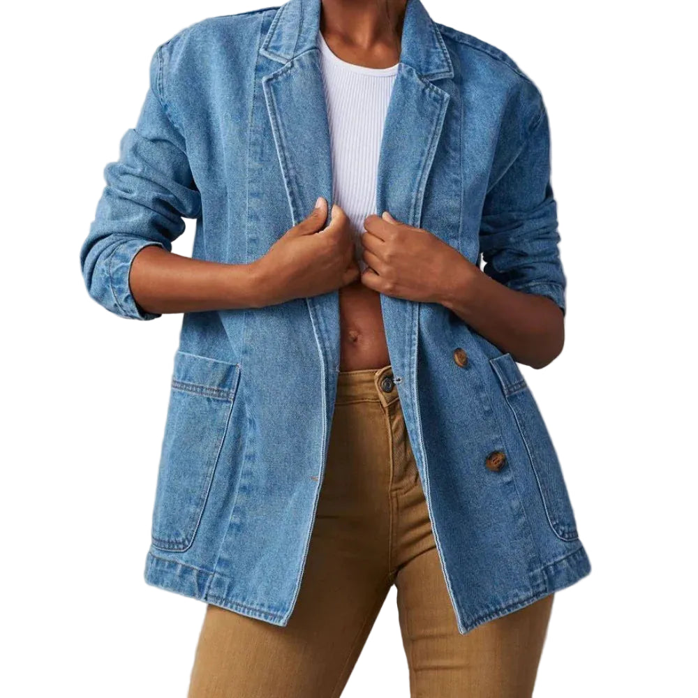 Women’s Oversized Denim Blazer Jacket