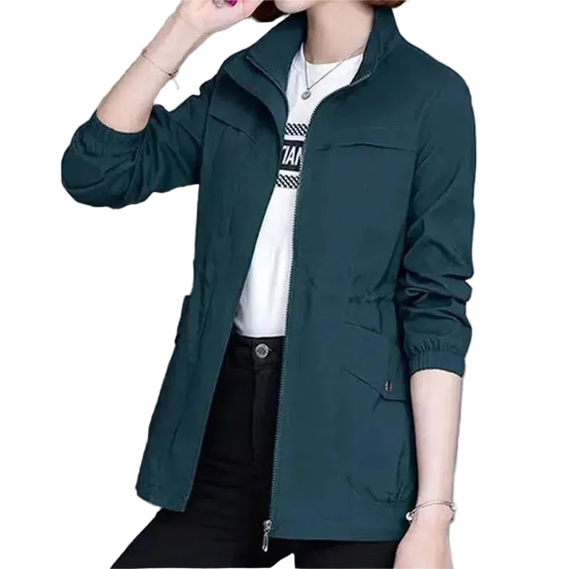 Women’s Regular Fit Zip-Up Jacket with Elastic Cuffs